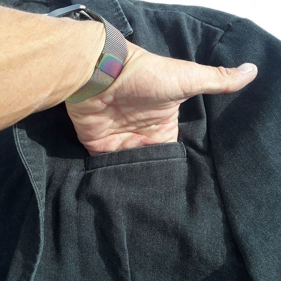 Decree black long line Jean jacket - Picture 9 of 11